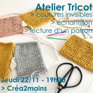 Atelier Tricot - Séance 3/3 @ Créa2mains